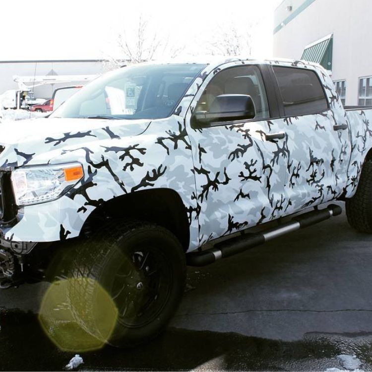 Camo wrapped Toyota Tundra